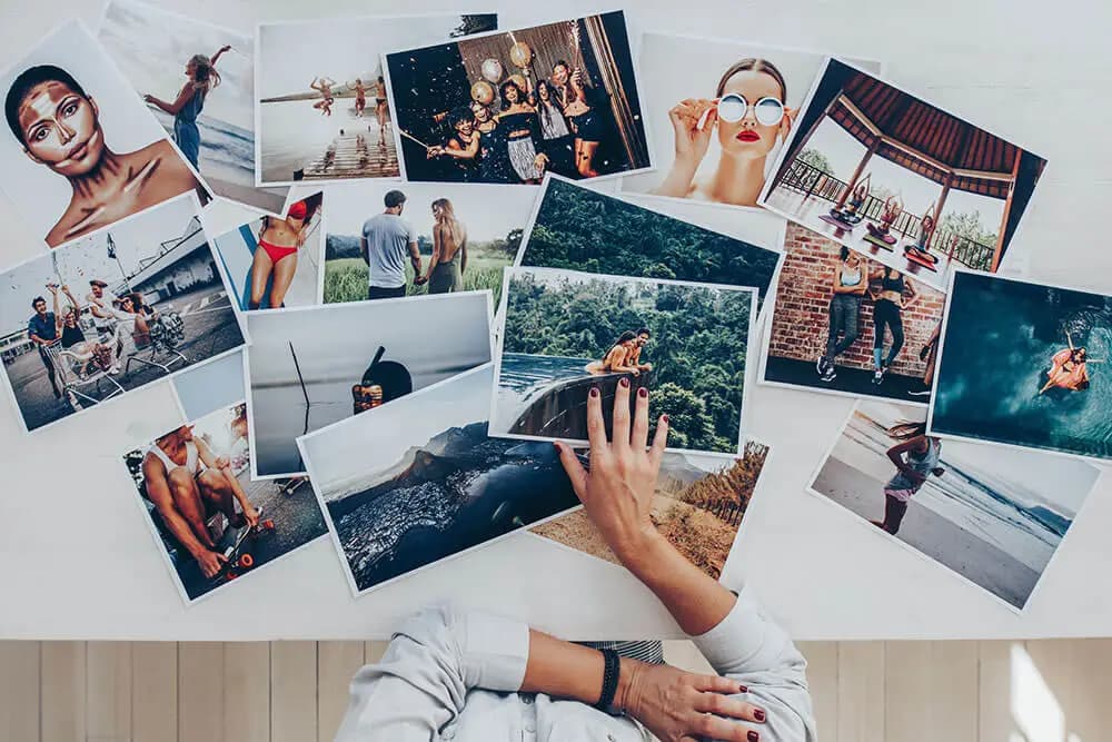 photo spread on table